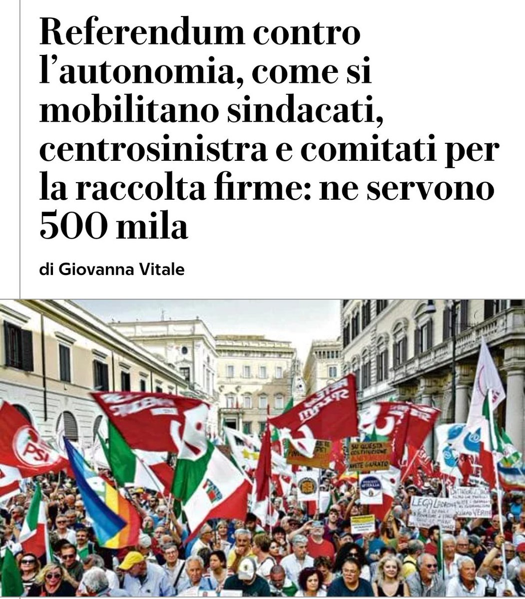 AntoniFerrante's tweet photo. Passiamo dalle parole ai fatti: pronti al #referendum per abrogare il Ddl #Calderoli sull' #autonomiadifferenziata.
Ci date una mano? https://t.co/7lzfJgV8Mz