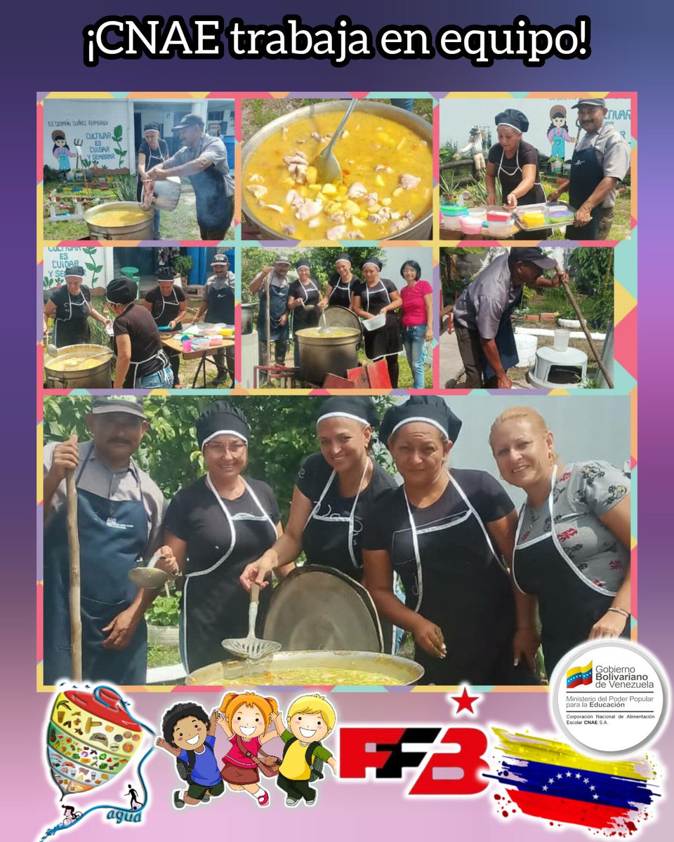 ¡CNAE trabaja en equipo!👨‍🍳👩‍🍳 
.
<a href="/NicolasMaduro/">Nicolás Maduro</a> 
@MPPEDUCACION 
<a href="/_LaAvanzadora/">Yelitze Santaella</a> 
<a href="/cnaeoficial/">cnaeoficial</a>