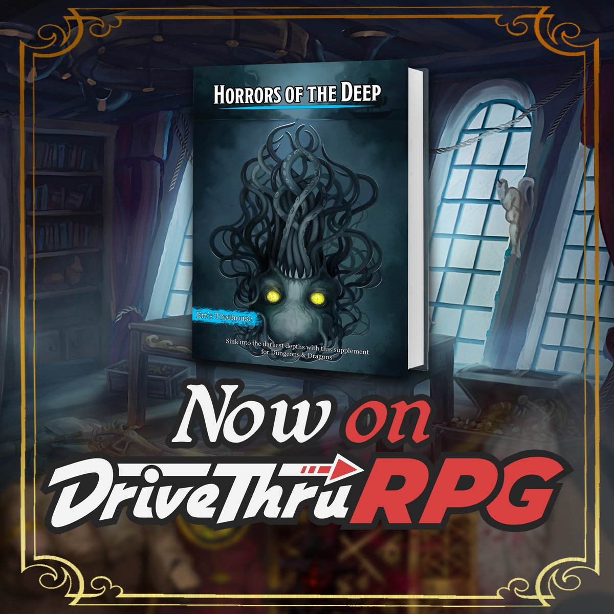 Don't forget you can pick up Horrors of the Deep on #drivethrurpg

A #nautical #horror #dnd campaign setting for #5e with #lovecraftian themes. 

40+ Monsters

15+ Magical Weapons

Custom Drukknai race with 24 different Mutations
 
2+ Maritime Subclasses

drivethrurpg.com/en/product/478…