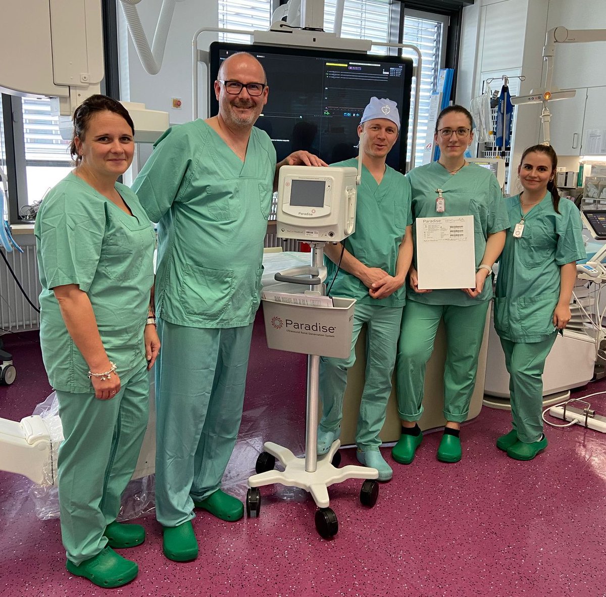 Karl-Philipp Rommel (@kp_rommel) on Twitter photo ⁉️FIM = First in <a href="/UnimedizinMainz/">Universitätsmedizin Mainz</a> ‼️ Use of the Paradise® Ultrasound #RenalDenervation System! 👀 forward to establish a role in management of #Hypertension and #heartfailure @ReCorMedical <a href="/PhilippLurz/">Philipp Lurz</a> <a href="/FudimMarat/">Marat Fudim, MD MHS</a> <a href="/KP_Kresoja/">Karl-Patrik Kresoja</a> <a href="/guilbon/">Guillaume Bonnet</a> ⁉️FIM = First in <a href="/UnimedizinMainz/">Universitätsmedizin Mainz</a> ‼️ Use of the Paradise® Ultrasound #RenalDenervation System! 👀 forward to establish a role in management of #Hypertension and #heartfailure @ReCorMedical <a href="/PhilippLurz/">Philipp Lurz</a> <a href="/FudimMarat/">Marat Fudim, MD MHS</a> <a href="/KP_Kresoja/">Karl-Patrik Kresoja</a> <a href="/guilbon/">Guillaume Bonnet</a>