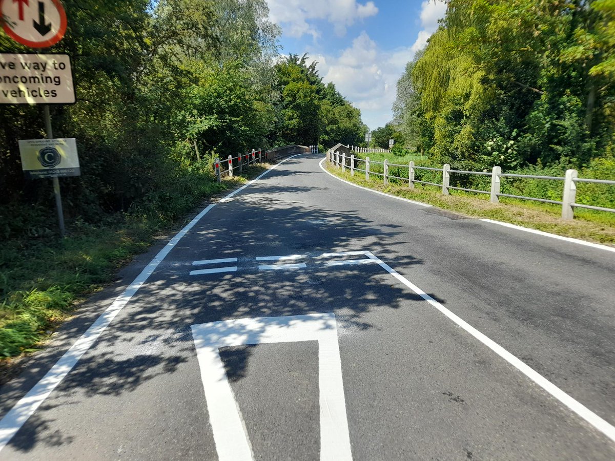 essexhighways's tweet photo. Blue Mills Hill Bridge #WickhamBishops is now fully open to traffic following the early completion of repair works. During the closure we have also cleared vegetation, gullies and refreshed the road lining.
Thank you for your patience throughout the temporary closure. https://t.co/cmT24dGVZL