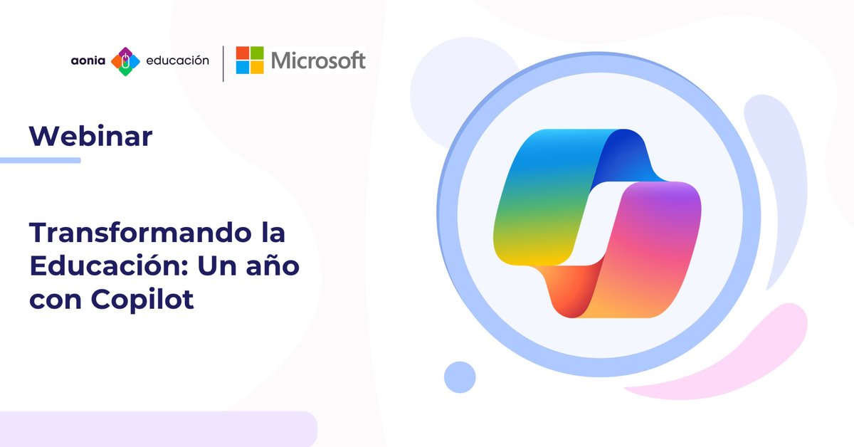 🔗 #Aonia + #Microsoft = #InnovaciónEducativa🔗
Aonia es Microsoft Global Training Partner, en 2023 fue nº 1 del Top Training Partner Mundial.
Únete al webinar 💻"Transformando la Educación: Un año con Copilot"💻 el 24 de junio a las 17:00
¡Inscríbete!👉i.mtr.cool/zumbczpter