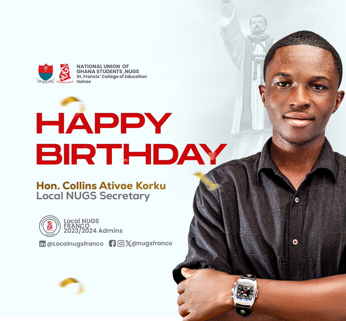 Happy birthday Hon. <a href="/CollinsAk10/">Collins Korku Ativoe</a> LNUGS Secretary 
Enjoy your day 🎂🎂…….we love you 

<a href="/NUGS_National/">NUGS NATIONAL SECRETARIAT</a>  <a href="/nugs_uenr/">𝐔𝐄𝐍𝐑_𝐍𝐔𝐆𝐒</a> <a href="/NugsUew/">NUGS-UEW</a> <a href="/nugsudstlc/">NUGS UDS</a>