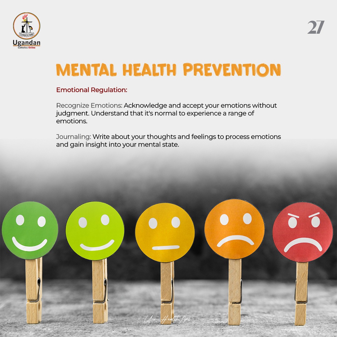 27th Health tip

3rd slide of Mental health prevention. Learn how to control your emotions.

#mentalhealthawareness
#ucohealthtips
#ucohealtheducation
#100daysofhealthandwellness
#ugandancatholicsonline
#CatholicChurch
