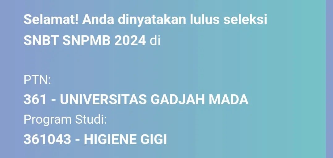 Halo haloo! ⊂⁠(⁠´⁠･⁠◡⁠･⁠⊂⁠ ⁠)⁠∘⁠˚⁠˳⁠°

Aku ada saldo 50k (spay/gopay/dana) buat 2 orang karena aku lolos SNBT 2024 <3 syaratnya cukup like, rt, follow aku. End hari minggu 22 juni 18.00 WIB. 

Good luck! (⁠◍⁠•⁠ᴗ⁠•⁠◍⁠)⁠✧⁠*⁠。

#zonauang #zonajajan