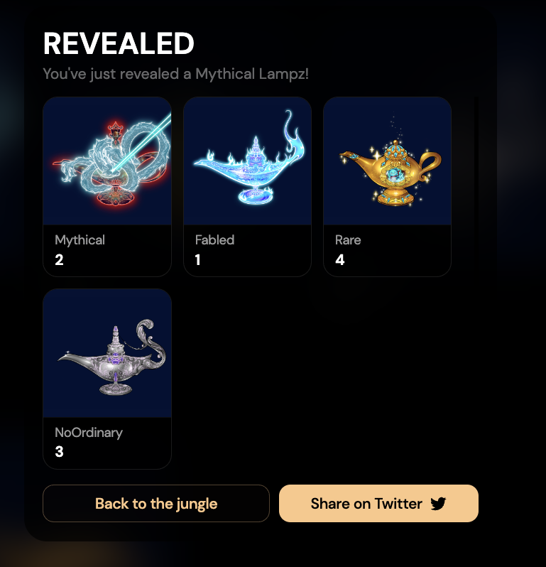NFTjomas โค๏ธ $WELL (๐ฆ,๐งโโ๏ธ) (@nftjomas_) on Twitter photo Happy reveal! Just revealed 2 Mythical Lampz๐ <a href="/kubzjungle/">Kubz โค๏ธ $WELL (๐ฆ,๐งโโ๏ธ)</a> <a href="/keung/">Keungz โค๏ธ WELL3</a>
My 44th mythical and 1180 lampz total.
Ready for $WELL TGE anytime ๐ Happy reveal! Just revealed 2 Mythical Lampz๐ <a href="/kubzjungle/">Kubz โค๏ธ $WELL (๐ฆ,๐งโโ๏ธ)</a> <a href="/keung/">Keungz โค๏ธ WELL3</a>
My 44th mythical and 1180 lampz total.
Ready for $WELL TGE anytime ๐