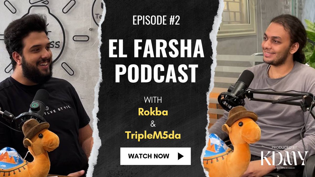 📷 The second episode of El Farsha podcast with Rokba and TripleM5da
Now available on YouTube!
📷 الحلقة الثانية من بودكاست الفرشة مع حازم عادل و محمد عناني
!الأن متاحة على يوتيوب
youtube.com/watch?v=XHmnDD…
