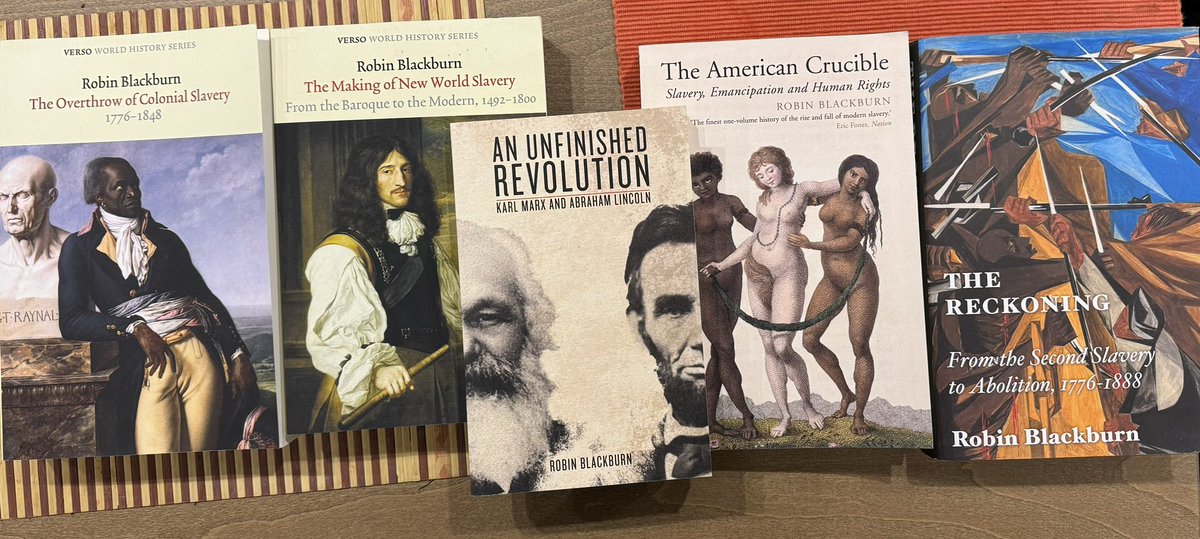 Going to dig into the long history of imperialism and enslavement through the considerable work of Robin Blackburn from <a href="/NewLeftReview/">New Left Review</a> and <a href="/VersoBooks/">Verso Books</a>. Good companions for the long journey through Brazil and Colombia that starts today.