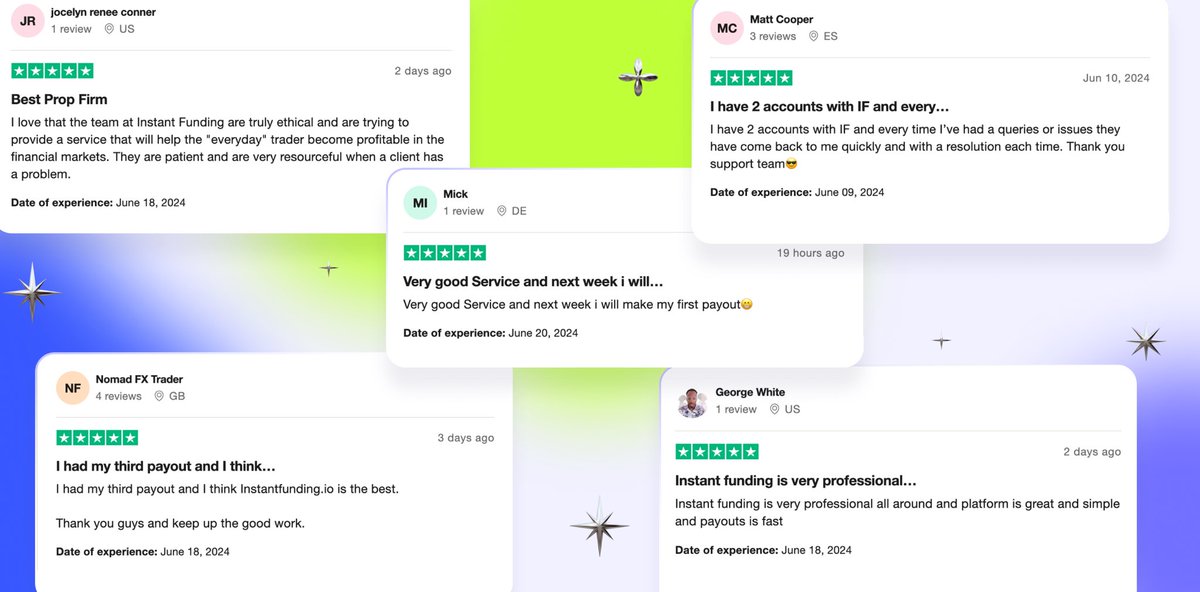 InstantFunding_'s tweet photo. The past two weeks were a blast: so many new releases, features and improvements! 🟣

Thank you guys for showing us so much love and support on Trustpilot, as always we are beyond happy to have such an amazing community to share this journey with 💫 https://t.co/NMxlGQUxmF