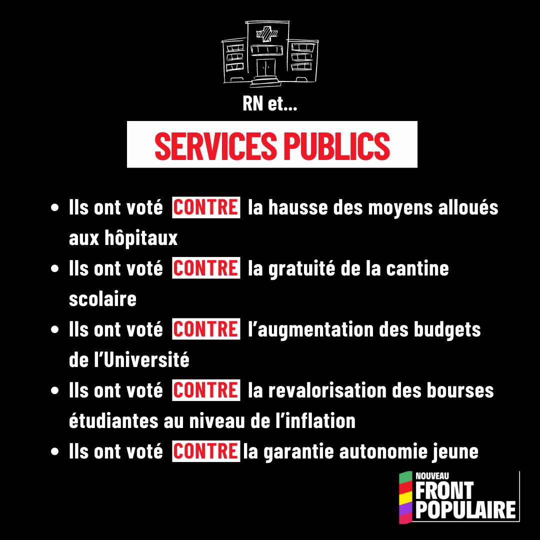 Le Rassemblement National utilise votre vote CONTRE vous ⤵️ 

Les 30 juin et 7 juillet, votez POUR vous ! #FrontPopulaire