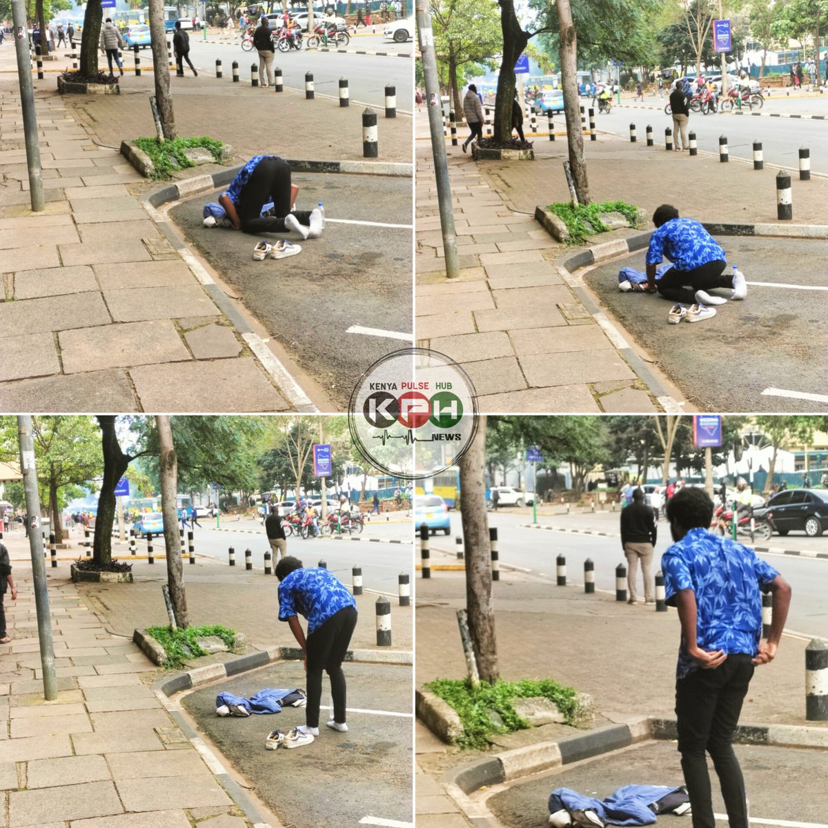 Kingkarayu's tweet photo. Even in the middle of the Protest to #REJECTFINANCEBILL024 a muslim lad was seen praying to his God.
Gof first Masha Allah https://t.co/T69M9aYutg