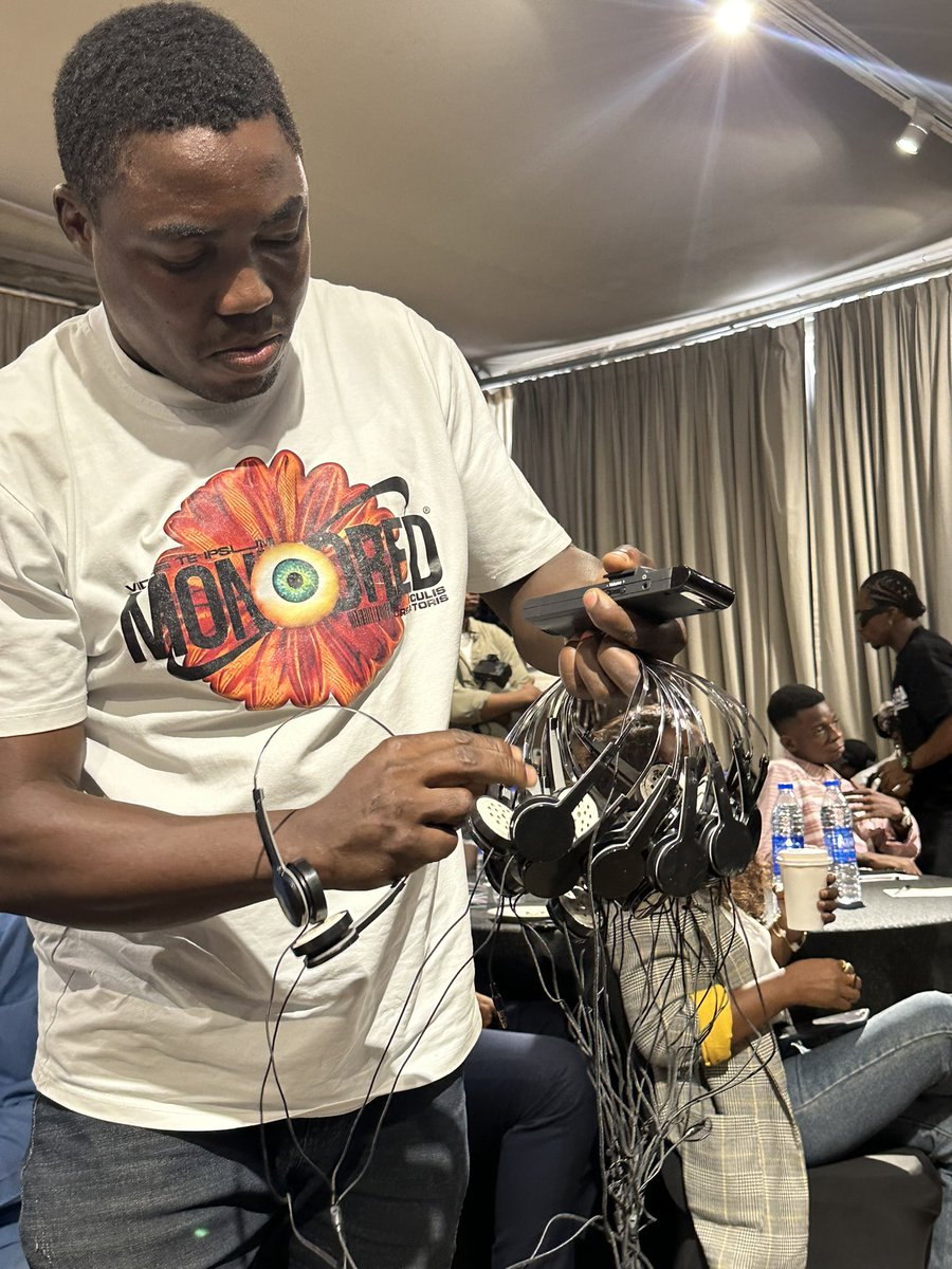 WADEMOSnetwork's tweet photo. Put your headsets on! It’s time to hear what our speakers have to say! In Africa, we speak multiple languages, and one of the ways we celebrate those differences, whilst encouraging speaking freely and comfortably, is with translating devices!
#DemoCreativesLaunch https://t.co/Ry1RqmocDF