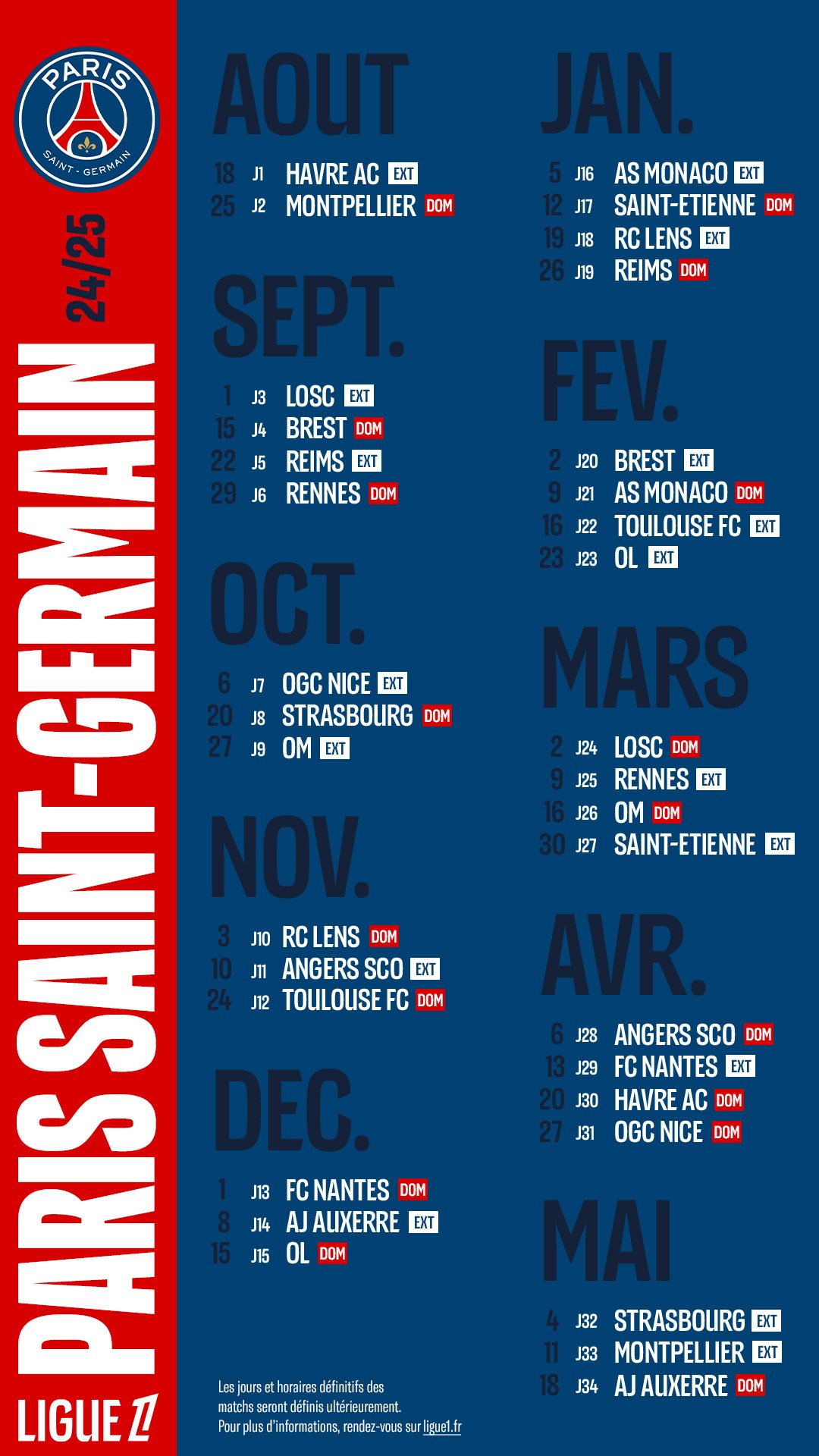 Calendario paris saint germain 2019 hotsell