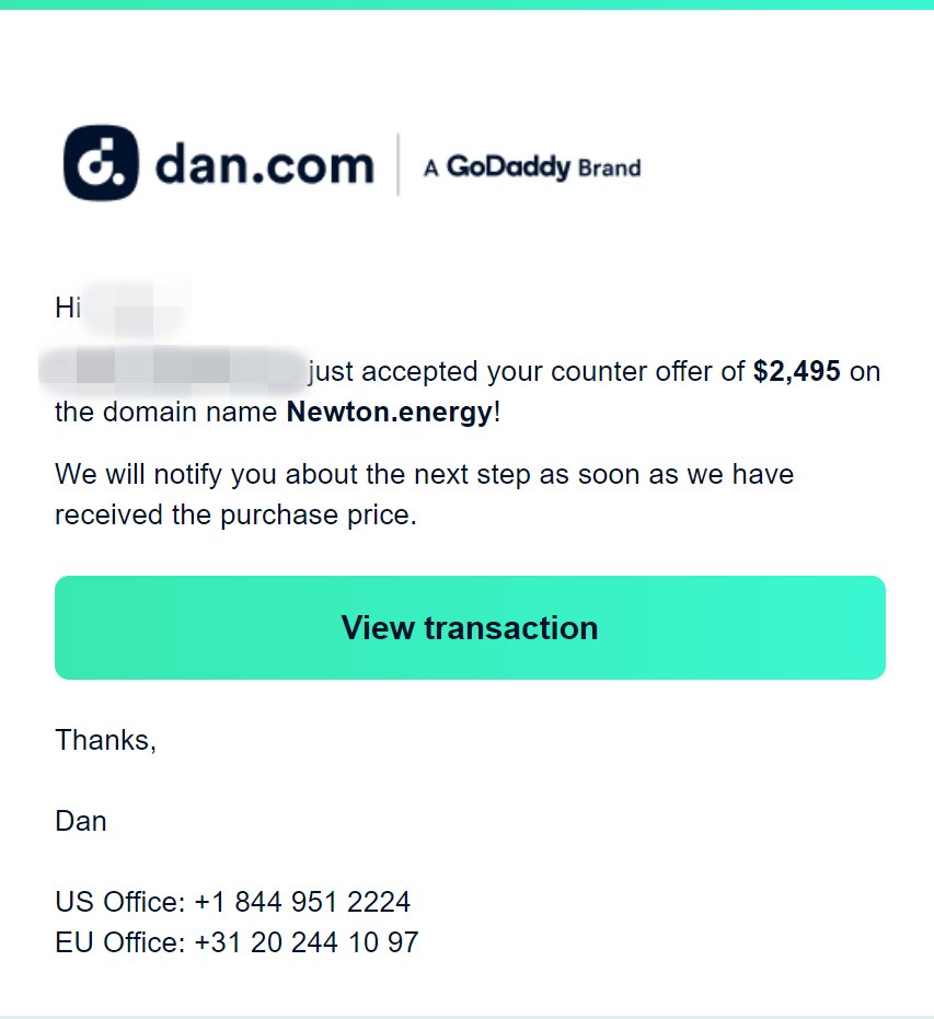 Venue: <a href="/Undeveloped/">Dan.com - a GoDaddy brand</a>
Price: $2,495(Make Offer)    
Hold time: 4 month.  
#Domains #premiumdomains #investors #Crypto #blockchain #eth #Web3 #AI