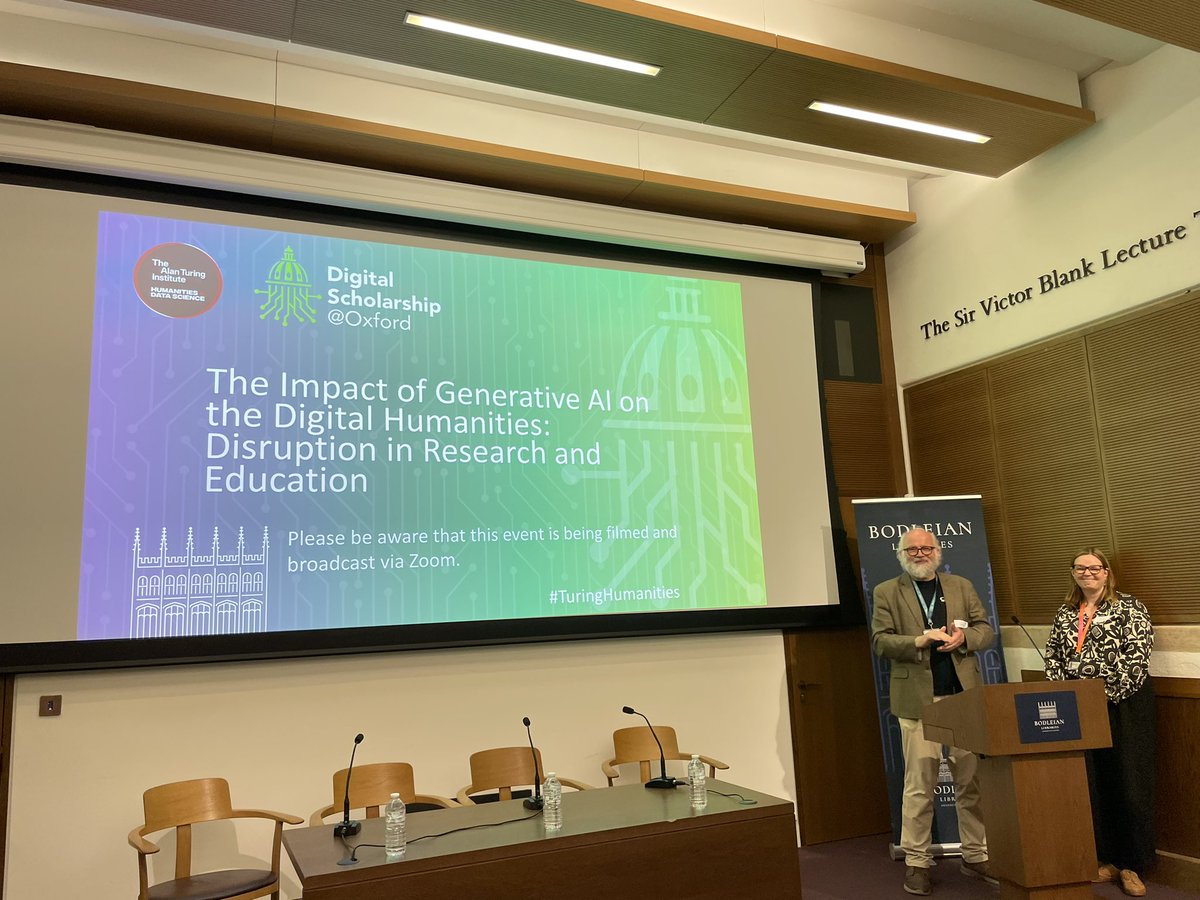suchprettyeyes's tweet photo. Great to be at @UniofOxford (in glorious sunshine!) for the @turinginst #TuringHumanities AGM and (just kicking off), our event The Impact of Generative AI on the Digital Humanities: Disruption in Research and Education. https://t.co/a1Cjg3BcXm