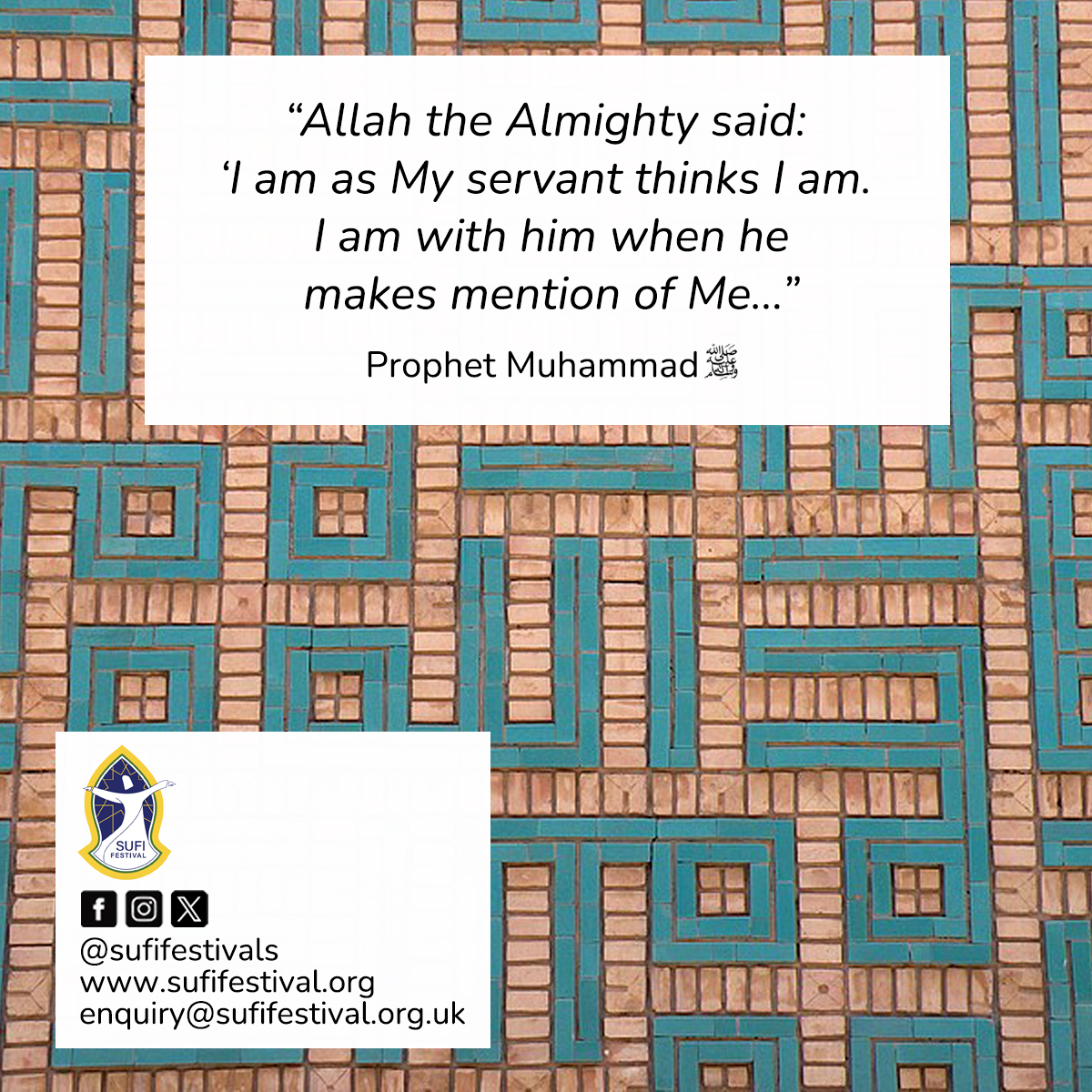 SufiFestivals's tweet image. Jummah Mubarak beloveds!

We are only a month away from our fabulous charity concert at @tramwayglasgow this July 20th – get your tickets before they sell out!! 🤩 pledgeforgaza.eventbrite.co.uk 🎟️

#hadithqudsi #Allahswt #husnaldhann #islamicartworks #sufifestival #islamicspirituality