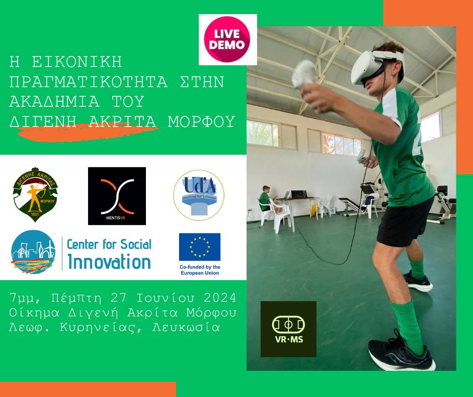 JOIN US and be part of our virtual world! 27 June 2024, we will gather together with our VR-Mental Skills  super team at Digenis Akritas Morfou football academy and try out the Virtual Reality tools! Free of charge and open to the public. See you there! #football