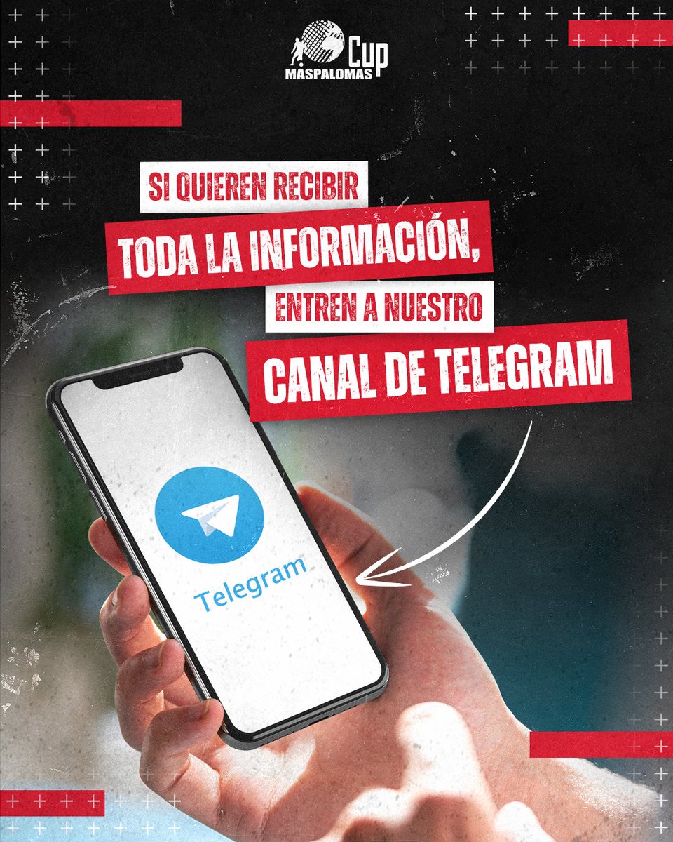 👀 📲 𝐍𝐎 𝐒𝐄 𝐏𝐈𝐄𝐑𝐃𝐀𝐍 𝐍𝐀𝐃𝐀 

Si quieren estar informados en todo momento, entren en nuestro grupo de 𝗧𝗲𝗹𝗲𝗴𝗿𝗮𝗺. 

Lo pueden hacer en este link: t.me/+23iLLlFmvYUxO…

#MaspalomasCup24