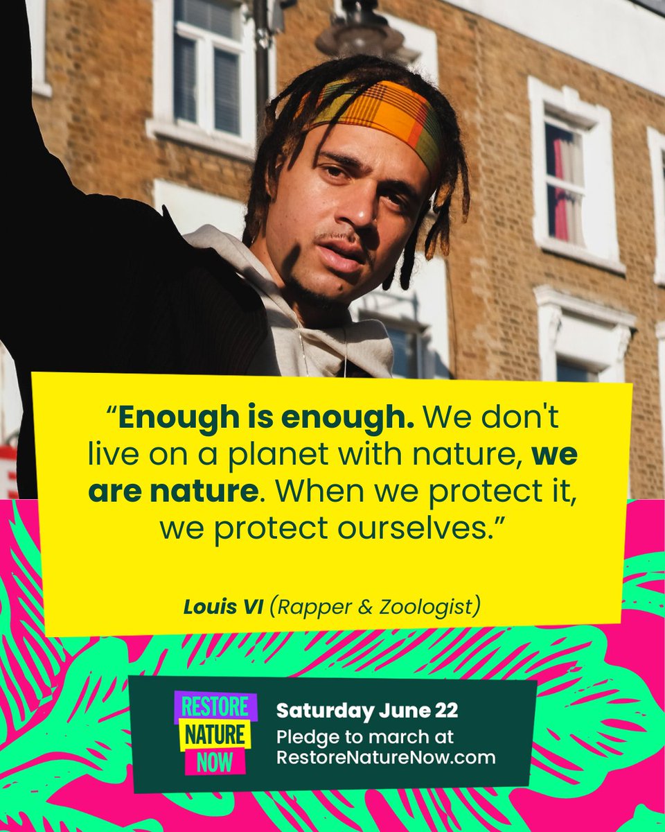 🔈 Only 1 day to go until the #RestoreNatureNow march in London.

🌳 Join us in the Wood block stage to hear the inspiring <a href="/NaturetasticWH/">Henry</a> speak. 

You can catch <a href="/lizbonnin/">Liz Bonnin 💙</a> and <a href="/CraigBennett3/">Craig Bennett</a> on the main stage.

Find out more &amp; pledge to march 👇 
restorenaturenow.com