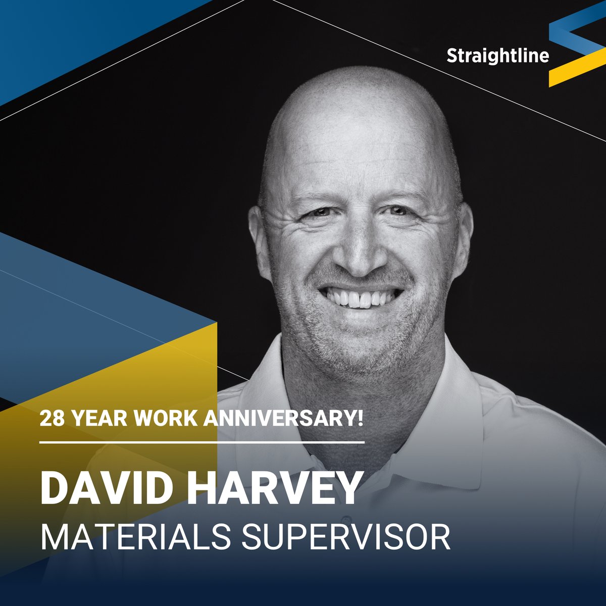 David Harvey is celebrating their 28th year working for Straightline 🎉​

David started out in March 1996 as a wood machinist on the spindle moulder.​

Over the years he has progressed to setting other machines up for other people to run &amp; mark jobs off.​​

#Straightline