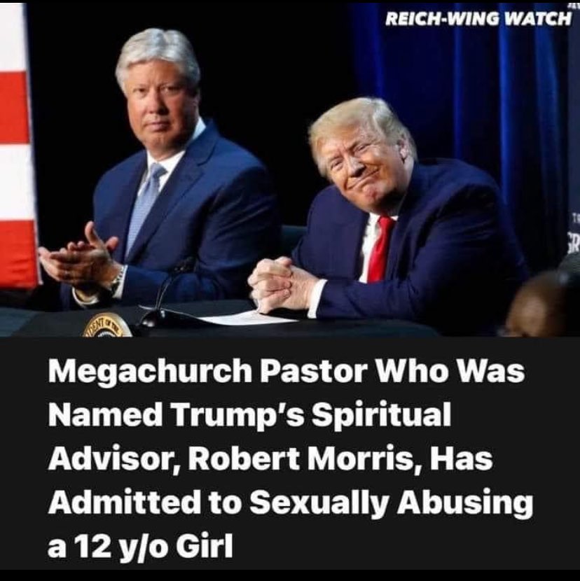 AnnieForTruth's tweet image. Of course Trump’s spiritual advisor would be a pedophile, just like him. 😡