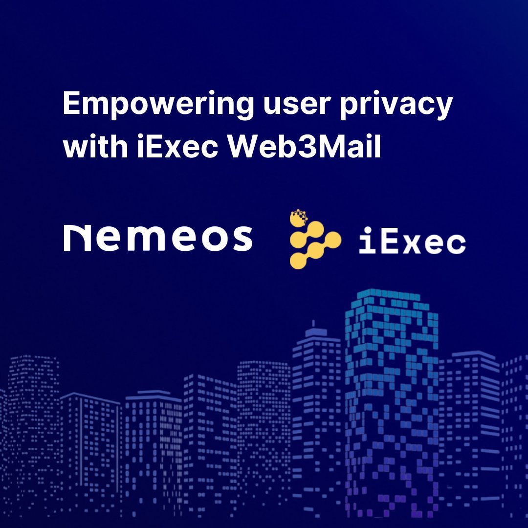 tosca_vale64's tweet image. 💰 Большие новости!

@Nemeos_Finance сотрудничает с @iEx_ec, чтобы интегрировать инструмент #iExec #Web3Mail в свой протокол. 

Это повышает общую конфиденциальность и обеспечивает сохранение приватности коммуникаций и уведомлений для пользователей. $RLC 🥇