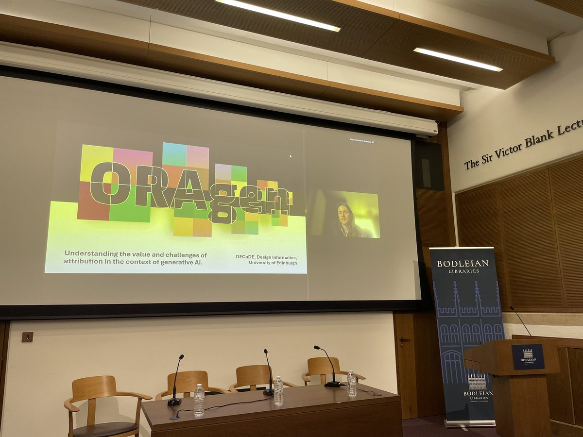 Great to see my fab <a href="/DesignInf/">Design Informatics</a> colleague <a href="/FrancesLiddell/">Dr Frances Liddell</a> presenting (in hybrid mode) the ORAgen work that forms part of DECaDE project: designinformatics.org/research_proje… #TuringHumanities