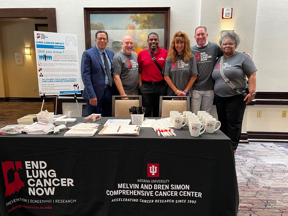 IU Simon Comprehensive Cancer Center (@iucancercenter) on Twitter photo Last week, #EndLungCancerNow, an initiative of <a href="/IUCancerCenter/">IU Simon Comprehensive Cancer Center</a>, was at Indiana’s statewide Veterans of Foreign Wars (VFW) Convention. Our team had important conversations about how lung cancer affects veterans and the crucial role of screenings. Last week, #EndLungCancerNow, an initiative of <a href="/IUCancerCenter/">IU Simon Comprehensive Cancer Center</a>, was at Indiana’s statewide Veterans of Foreign Wars (VFW) Convention. Our team had important conversations about how lung cancer affects veterans and the crucial role of screenings.