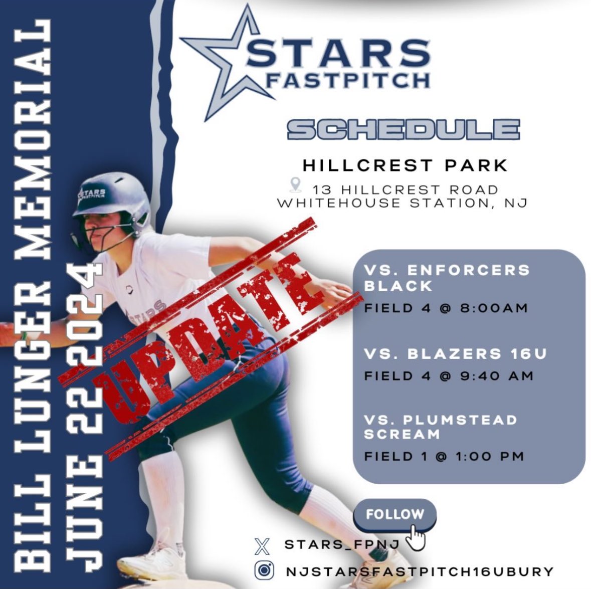 Updated schedule for this weekend! <a href="/stars_FPNJ/">NJStarsFastpitch</a>