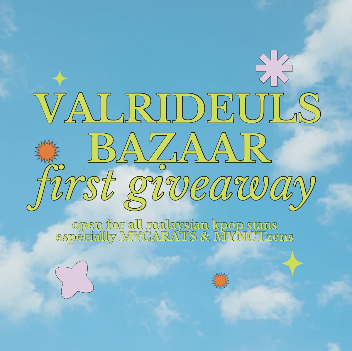valrideuls's tweet photo. ⭐️ VALRIDEULS OPENING GA ! ⭐️

open to all malaysia kpopers especially MYcarats and MYNCTzens 

JOIN OUR GA NOW !!!!!!

open thread to know the prices ! https://t.co/ie7NzFF89w