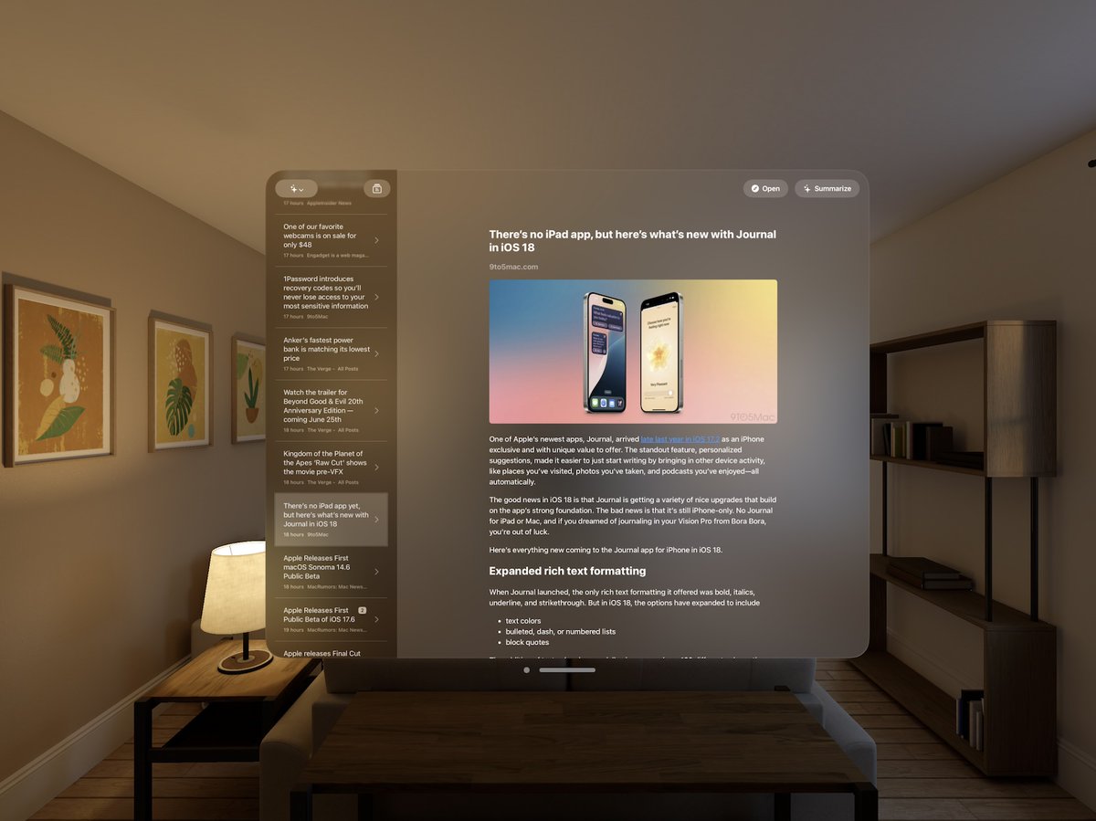 NewsNinja for Apple Vision Pro is coming soon!

I just submitted it for review. 🙌
#ios #visionpro #swift #swiftui #iosdev