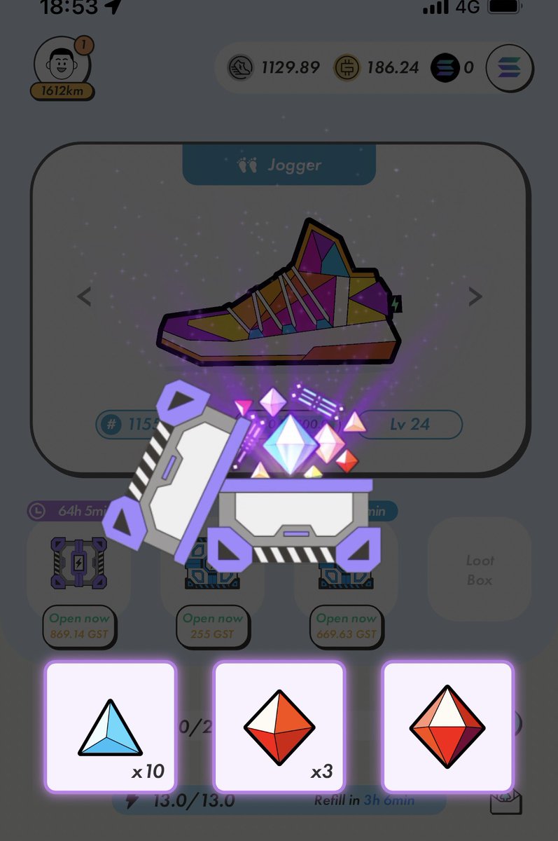 GameStepn's tweet image. 初めてMBからLv3ジェムゲットしました✨

code 44008201

#STEPN