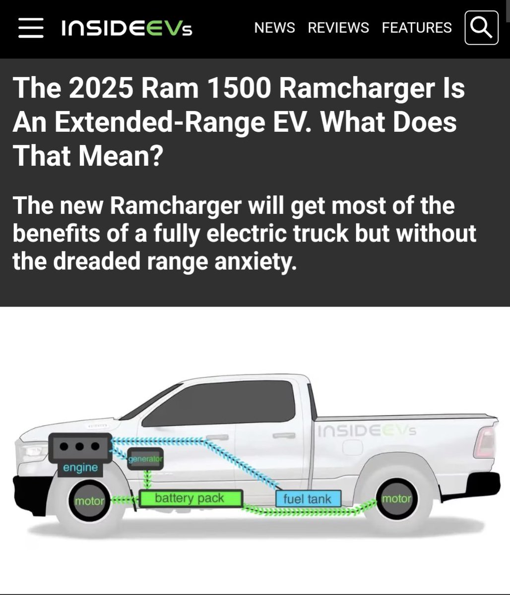 I cant get this idea out of my head: range-extended electric vehicles w/100+ mile electric range and a small efficient combustion engine/generator to power an all-electric drive train seem like the ideal near-term product for the American truck &amp; giant SUV market. Here's why...