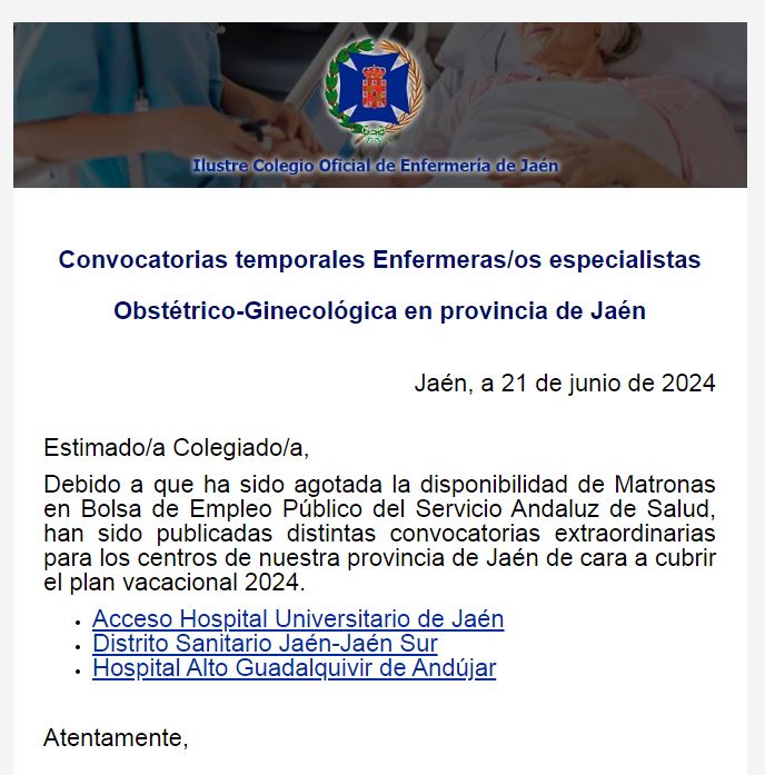EnfermeriaJaen's tweet photo. 📣 𝐂𝐨𝐧𝐯𝐨𝐜𝐚𝐭𝐨𝐫𝐢𝐚𝐬 𝐭𝐞𝐦𝐩𝐨𝐫𝐚𝐥𝐞𝐬 𝐄𝐧𝐟𝐞𝐫𝐦𝐞𝐫𝐚𝐬/𝐨𝐬 𝐞𝐬𝐩𝐞𝐜𝐢𝐚𝐥𝐢𝐬𝐭𝐚𝐬 𝐎𝐛𝐬𝐭𝐞́𝐭𝐫𝐢𝐜𝐨-𝐆𝐢𝐧𝐞𝐜𝐨𝐥𝐨́𝐠𝐢𝐜𝐚 𝐞𝐧 𝐩𝐫𝐨𝐯𝐢𝐧𝐜𝐢𝐚 𝐝𝐞 𝐉𝐚𝐞́𝐧.

#EnfermeríaJaén #Enfermería #Matronas https://t.co/sYTBk1jO32