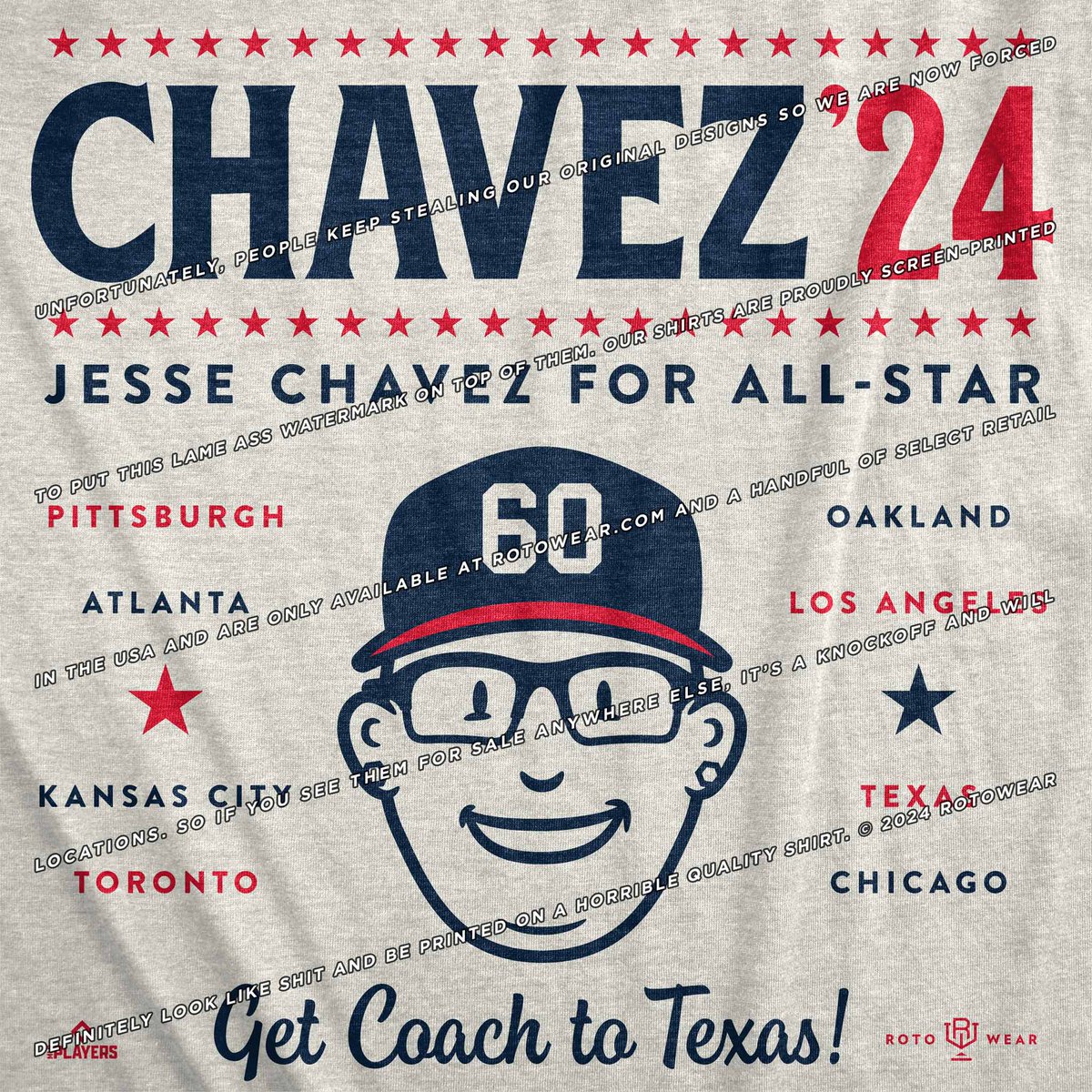 RotoWear (@rotowear) on Twitter photo Jesse Chavez For All-Star
Officially licensed by <a href="/MLBPlayersInc/">MLB Players</a>
⭐️👕 available only at:
rotowear.com/products/jesse… Jesse Chavez For All-Star
Officially licensed by <a href="/MLBPlayersInc/">MLB Players</a>
⭐️👕 available only at:
rotowear.com/products/jesse…