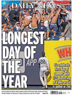 The Orioles took over the back pages of the New York tabloids this morning