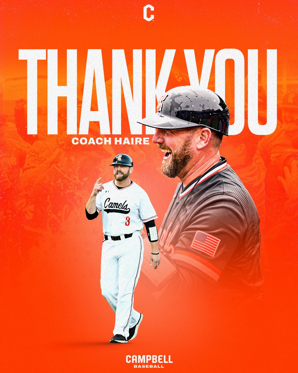 Campbell Athletics (@gocamels) on Twitter photo For the leadership, dedication, countless memories, titles, wins, and so much more - ๐๐๐๐๐ ๐๐๐, <a href="/JHaire03/">Justin Haire</a>. You're getting a good one <a href="/OhioStateBASE/">Ohio State Baseball</a>.
#RollHumps ๐ชโพ๏ธ For the leadership, dedication, countless memories, titles, wins, and so much more - ๐๐๐๐๐ ๐๐๐, <a href="/JHaire03/">Justin Haire</a>. You're getting a good one <a href="/OhioStateBASE/">Ohio State Baseball</a>.
#RollHumps ๐ชโพ๏ธ
