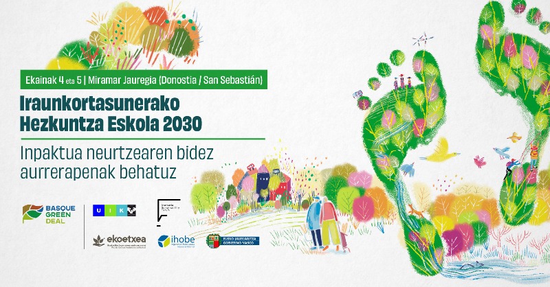 Udalsarea2030's tweet photo. 🎓🍃 2030eko #IraunkortasunerakoHezkuntzaEskola-ren hirugarren edizioa uztailaren 4 eta 5ean egingo da #Donostia-ko Miramar Jauregian, “Inpaktua neurtzearen bidez aurrerapenak behatuz” izenburupean.

📢 Izen ematea zabalik @uik_eus-en❗️

ℹ️ KONTSULTATU PROGRAMA👇🏼