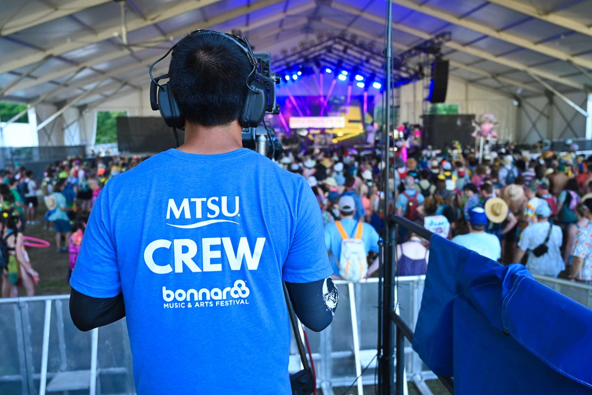 MTSU's tweet photo. Wow. Thank you @Bonnaroo for giving our @MediaCollegeMT students the chance of a lifetime! 🤩👏😎 4 days, 94 hours, 53 LIVE performances, 15 hour days, nearly 3 dozen students, 2 stages, 2 IMAG screens and 2 @hulu feeds... they DID IT ALL. #trueROO #bonnaroo #trueBLUE #wedoitall https://t.co/7LmSAK5s3p