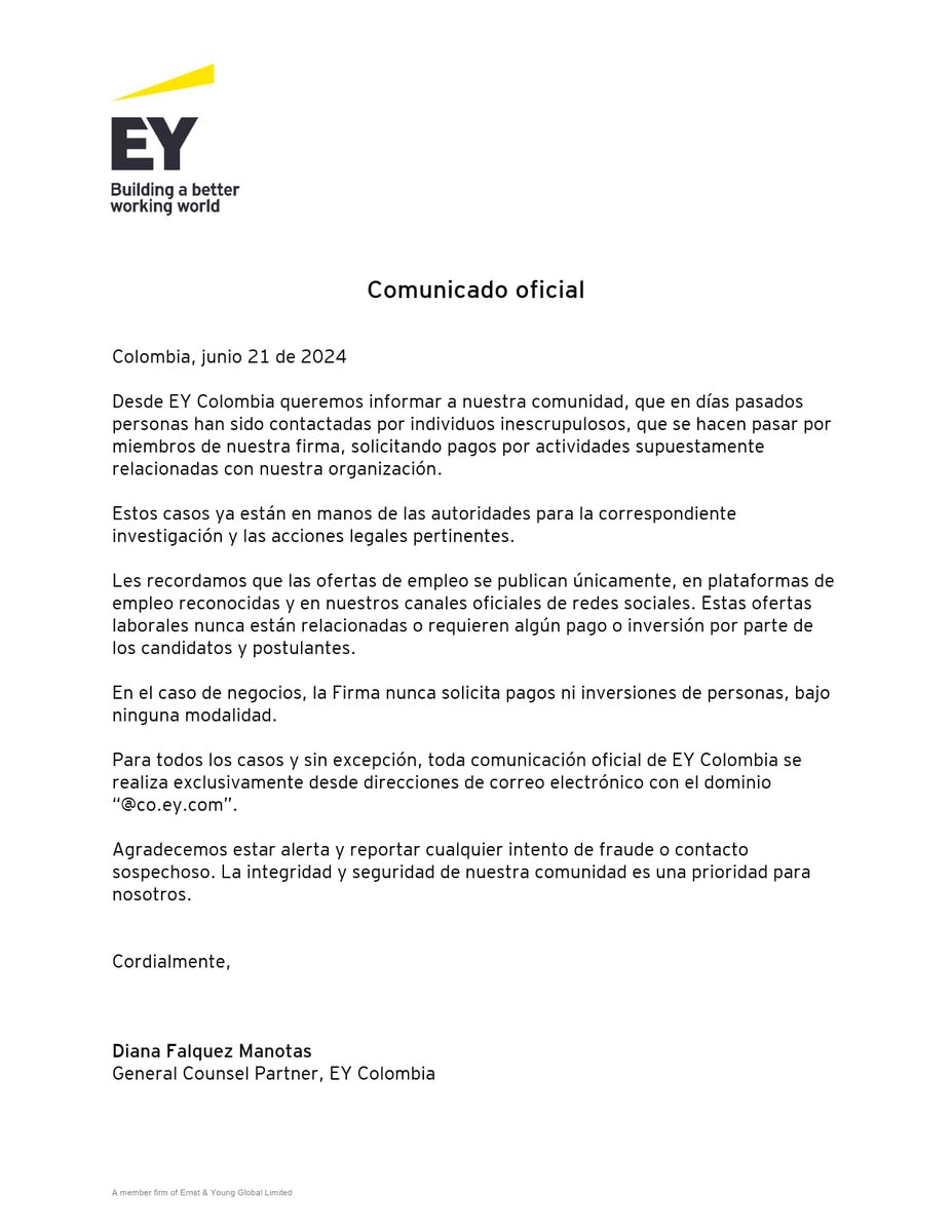 🚨 Personas inescrupulosas se hacen pasar por nosotros para realizar acciones indebidas, solicitando dinero u ofreciendo ofertas falsas. Protege tu información y no proporciones datos personales ni realices pagos sin verificar la autenticidad de la solicitud.