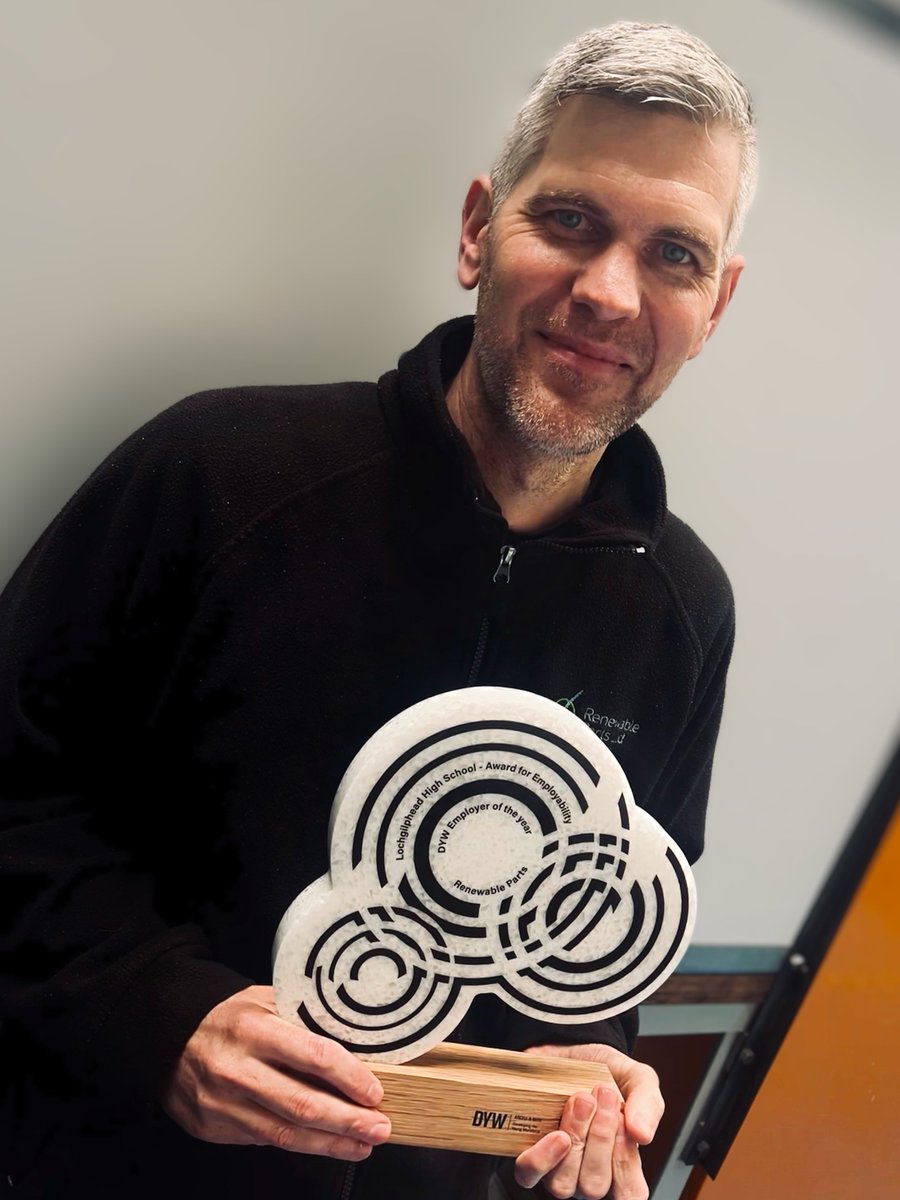 Renewable Parts (@renewableparts) on Twitter photo ๐ We're award winners (again)! ๐
Our General Manager Magnus Firth on behalf of Renewable Parts picked up the <a href="/DYWScot/">DYW Scotland</a> award for Employer of the Year! #apprenticeships #apprentices #renewables #windturbines ๐ We're award winners (again)! ๐
Our General Manager Magnus Firth on behalf of Renewable Parts picked up the <a href="/DYWScot/">DYW Scotland</a> award for Employer of the Year! #apprenticeships #apprentices #renewables #windturbines
