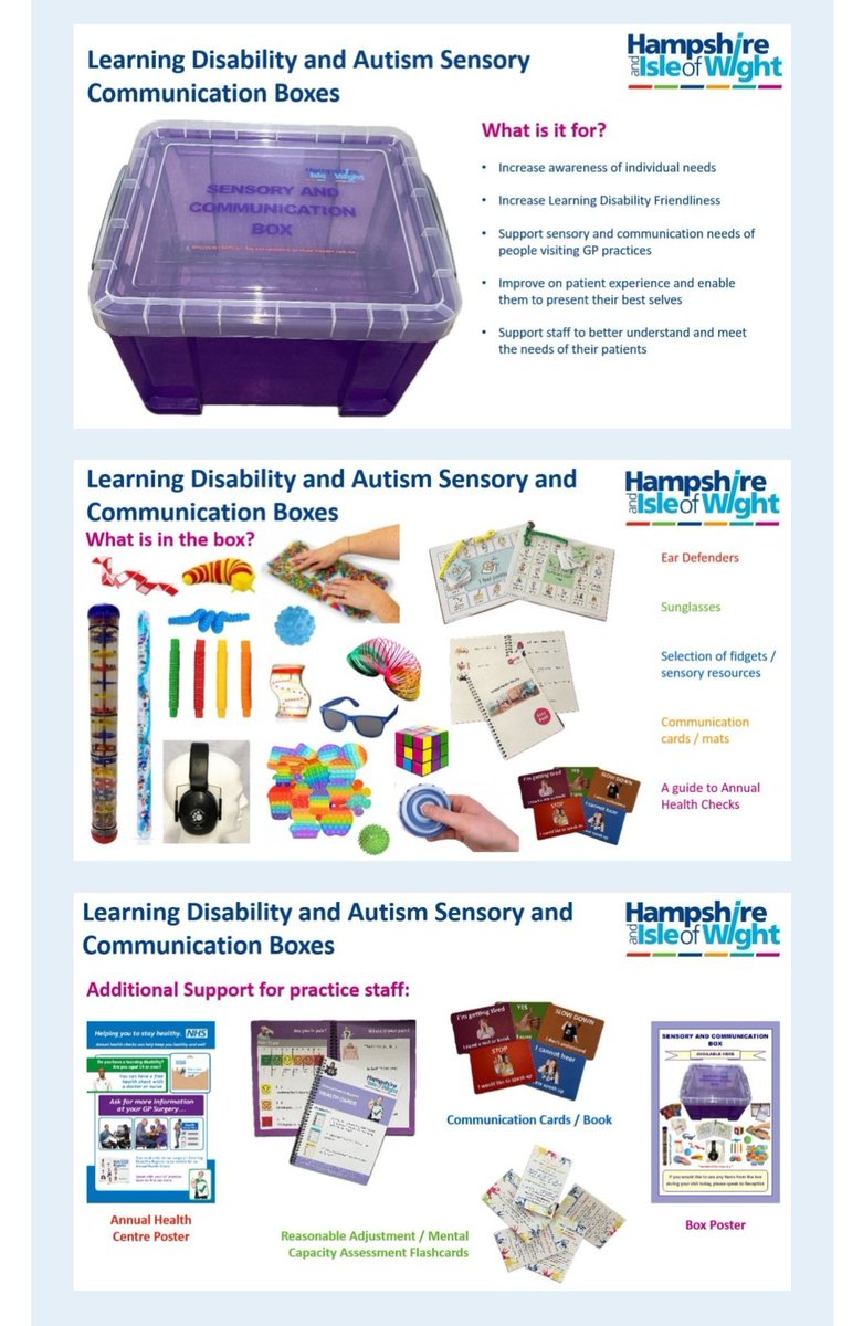 #LDWEEK2024 Another reminder to highlight that the #sensory and #communication boxes are now available in most #GP #surgeries across <a href="/HIOW_ICS/">NHS Hampshire and Isle of Wight</a> as well as in our #hospitals!! A video on how to use some of the items within, coming soon! ##LearningDisability #autism