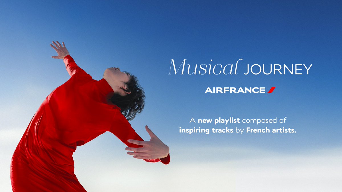 AirFranceCA's tweet photo. For the "Fête de la Musique" in France, discover "Envolez-vous", a playlist of carefully selected tracks to sublimate your travels. 
Listen on @Deezer: https://t.co/9oBXpQ7phl https://t.co/yl9ijAQ3e1