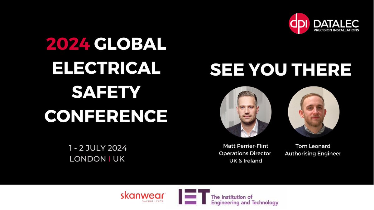 datalec_dpi's tweet image. Looking forward to attending IET London next week to explore the entire lifecycle of electrical systems, focusing on safety from project inception through maintenance, operations, and decommissioning. 

We can&apos;t wait! #DPI #Skanwear #Theinstitutionofengineeringandtechnology