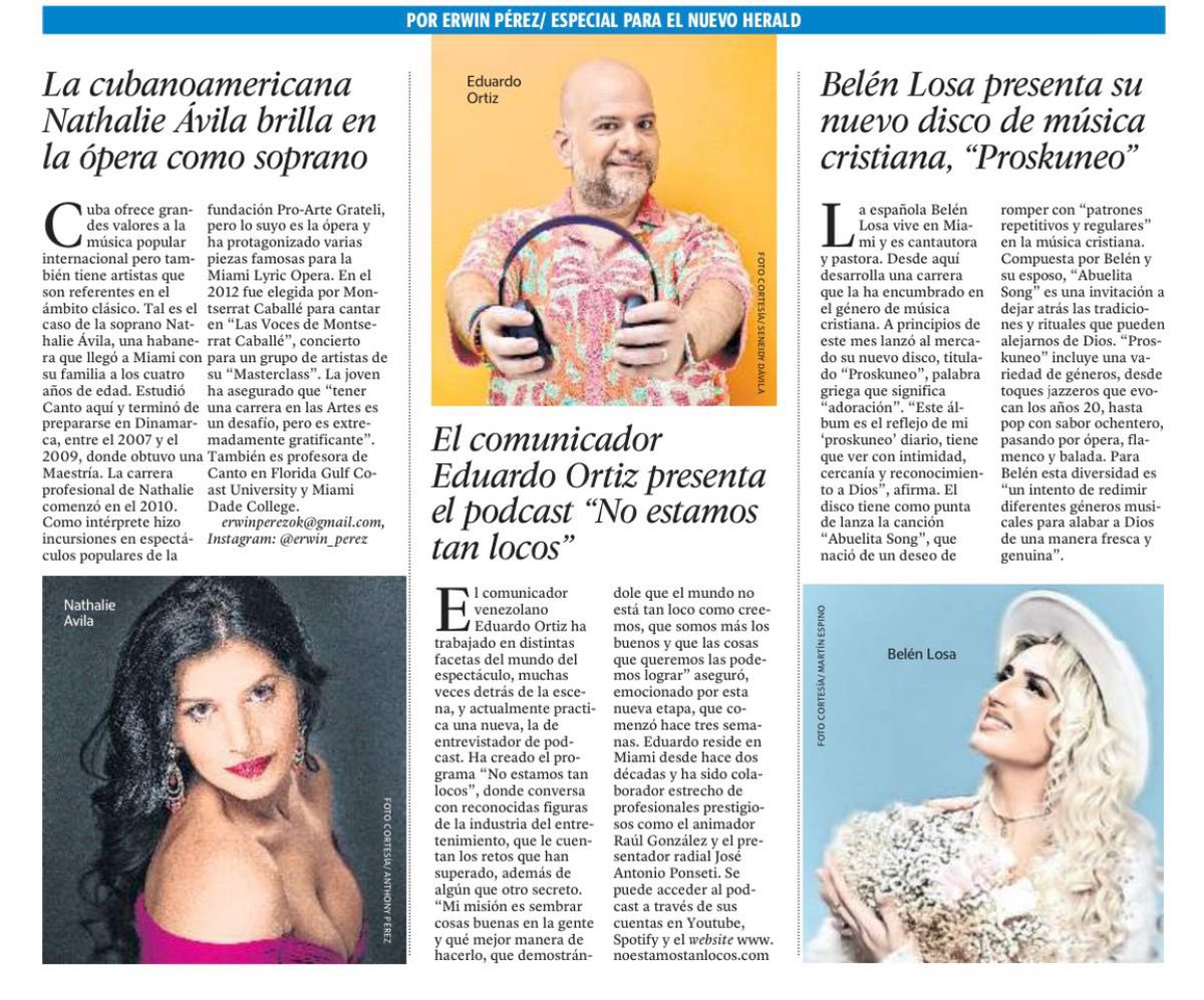 Que mejor manera de despertar un viernes… viendo tu foto en la columna del gran <a href="/erwin_perez/">Erwin Pérez</a> en <a href="/elnuevoherald/">el Nuevo Herald</a> hablando del proyecto que tanto soñaste y que por fin lograste! 
Al final no estaba tan loco… 
#NoEstamosTanLocos #Agradecido #Feliz  #Inspirado #Viernes