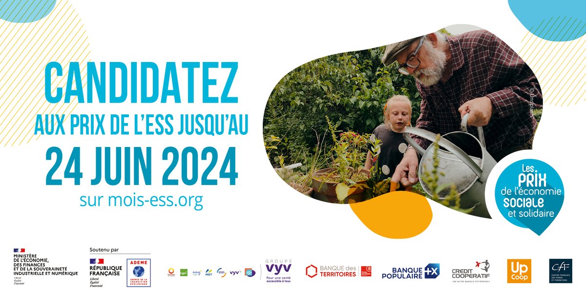 CressBFC's tweet image. 🚨Plus que quelques jours  pour candidater aux 𝐏𝐫𝐢𝐱 𝐝𝐞 𝐥'𝐄𝐒𝐒 🏆. Asso, coopérative,  mutuelle, fondation... Toutes les entreprises de l'#ESS en @bfc_region  ont leurs chances 🤞!
🔗lnkd.in/eRjZYmnS

#PrixESS @ESS_France  @mois_ESS