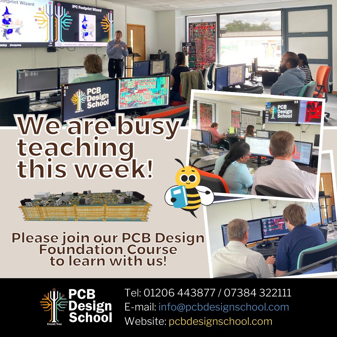 We are busy teaching this week! Please join our PCB Design Courses to learn with us!

Course details 👉pcbdesignschool.com/courses
Enrolment form 🔗bit.ly/pcbds-reg