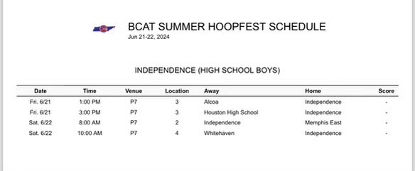 BCAT schedule for this weekend!