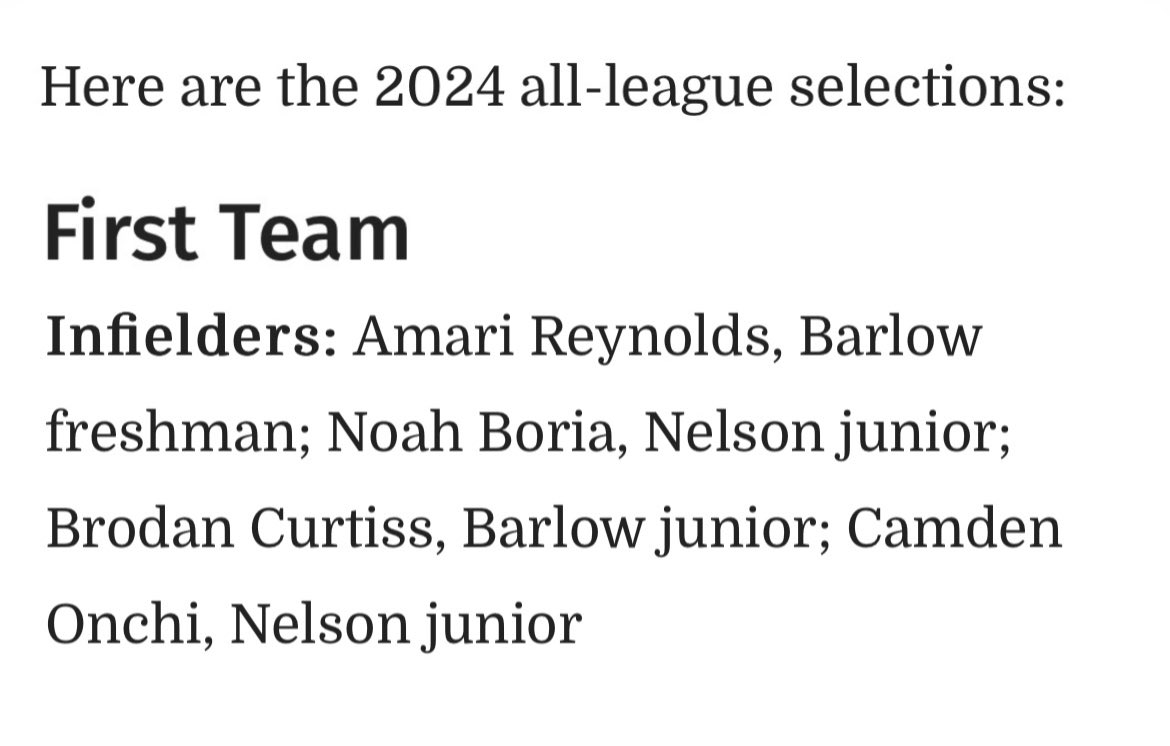 Mt. Hood Conference first team infield 
#uncommitted