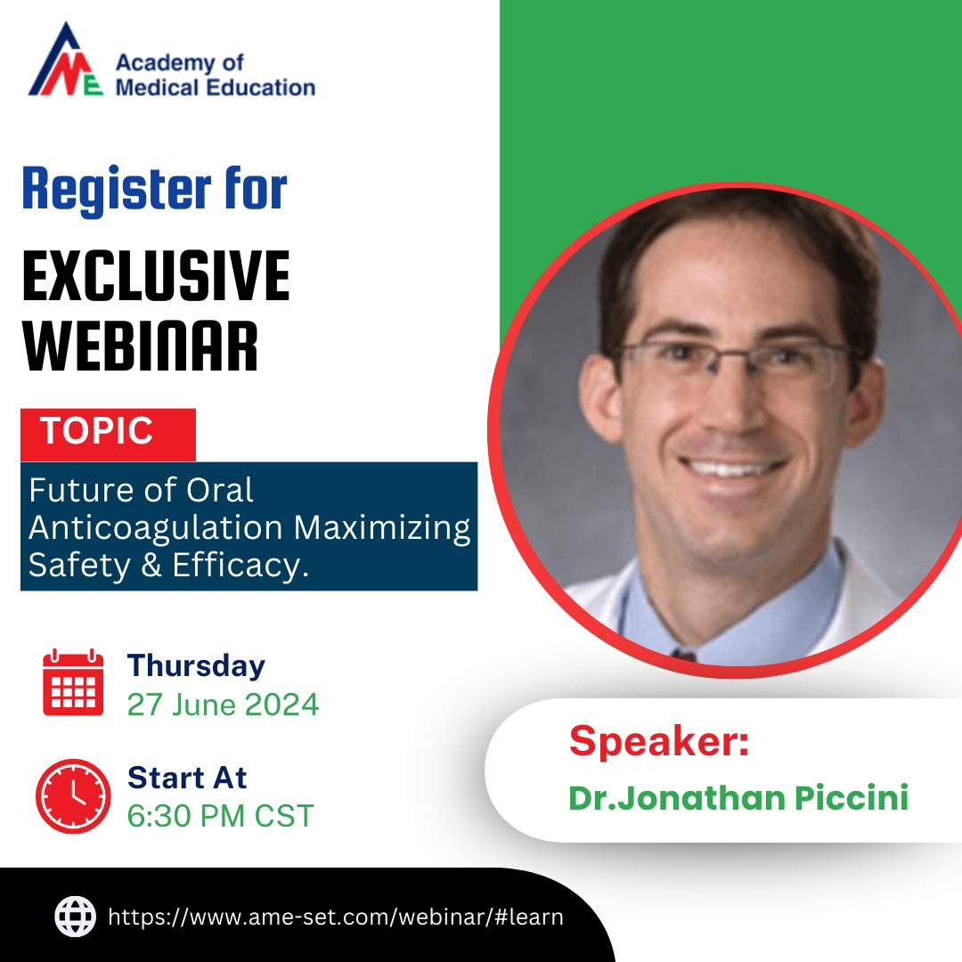 The_AME_SET's tweet photo. Join Our Exclusive Webinar on June 27, 2024, at 6:30 PM CST. 

Register now ���️ [https://t.co/gednw4DCFR]

#StrokeProphylaxis #AtrialFibrillation #CMECredit #MedicalEducation #AME 

@DJ_Lakkireddy @AndreaRussoEP @EP_mom1 @JonPicciniSr @DrMiguelLeal https://t.co/iwTcYZEKCm